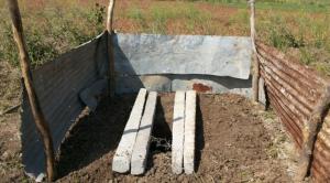 The simple compost toilet inspired from arbor loo design. Soon the walls will be replaced by bamboo structure and a lot of flowers will be planted around the toilet.